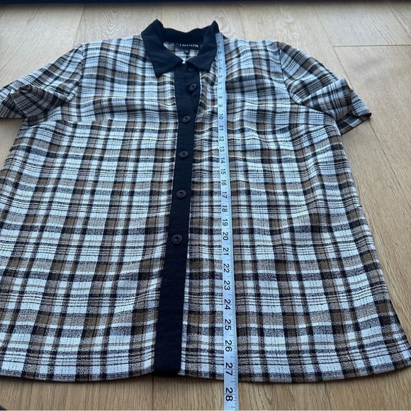 Lindor vintage short sleeves button down blouse plaid - 14 - Picture 9 of 12